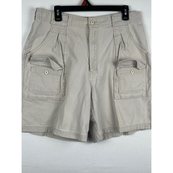 Cabela's Pants - Cabelas 7-Pocket Hiker Shorts Womens 16 Khaki Tan Pleated Cotton Spandex 911985